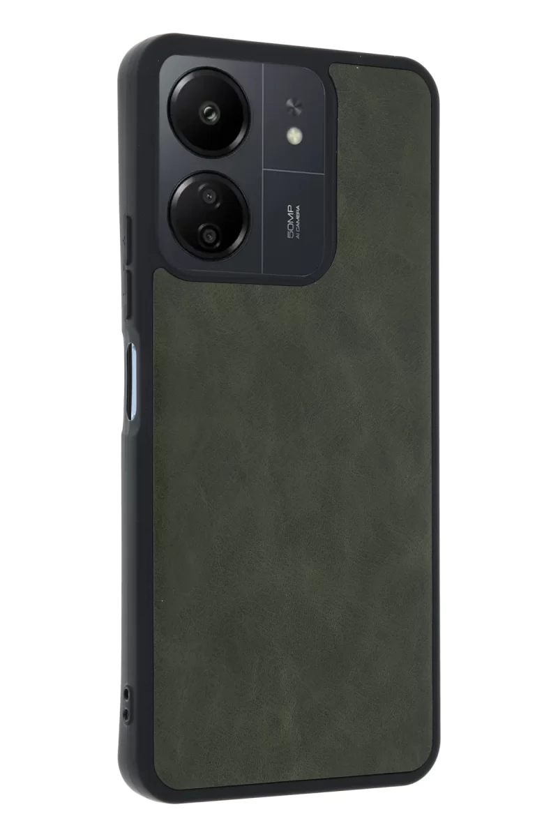 Newface Xiaomi Redmi 13C Kılıf Aras Deri Kapak - Açık Yeşil