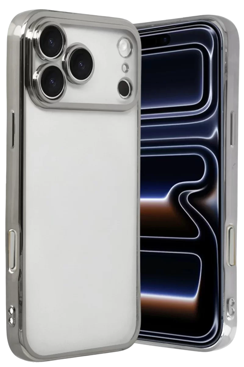 Newface Apple iPhone 17 Pro Razer Lensli Silikon - Gümüş