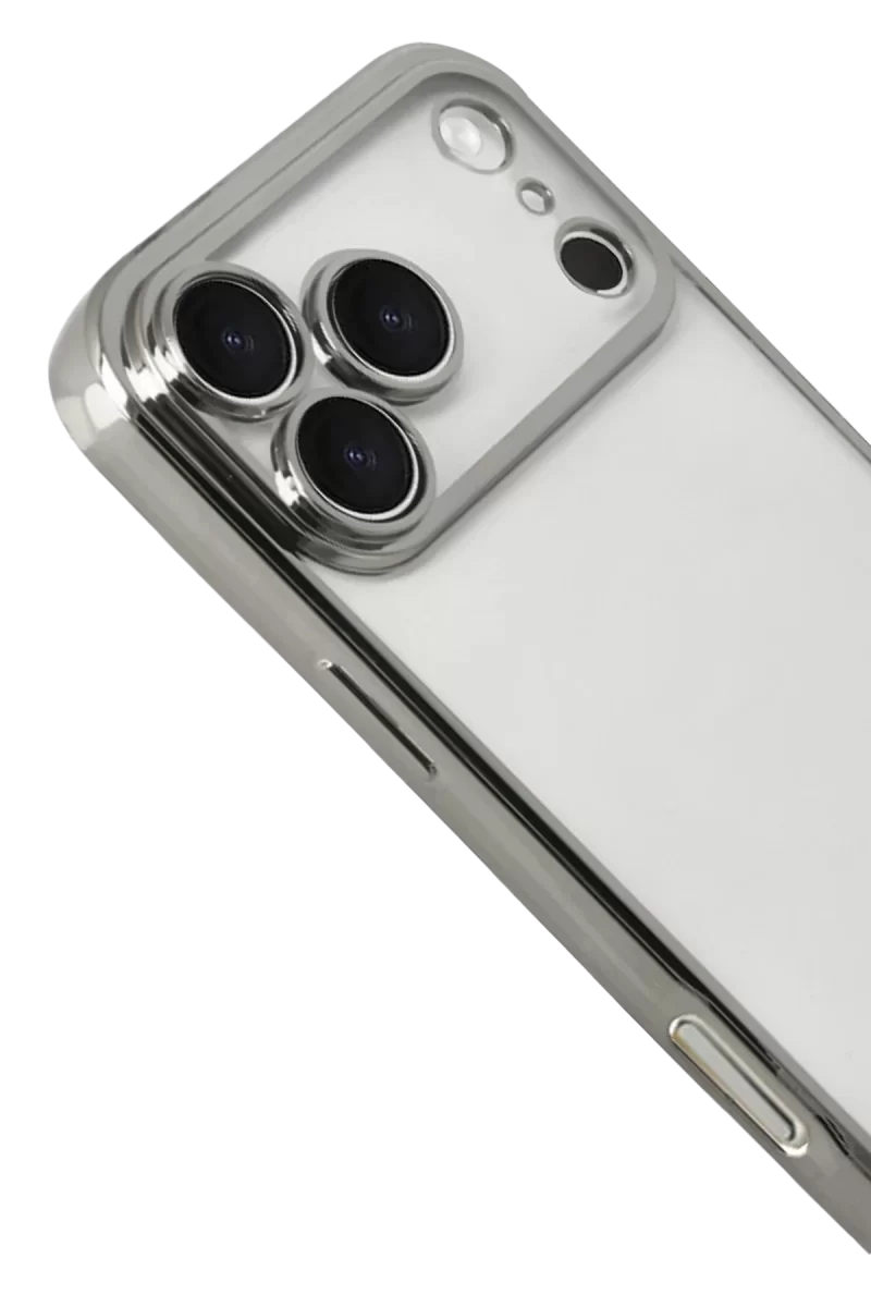 Newface Apple iPhone 17 Pro Razer Lensli Silikon - Gümüş