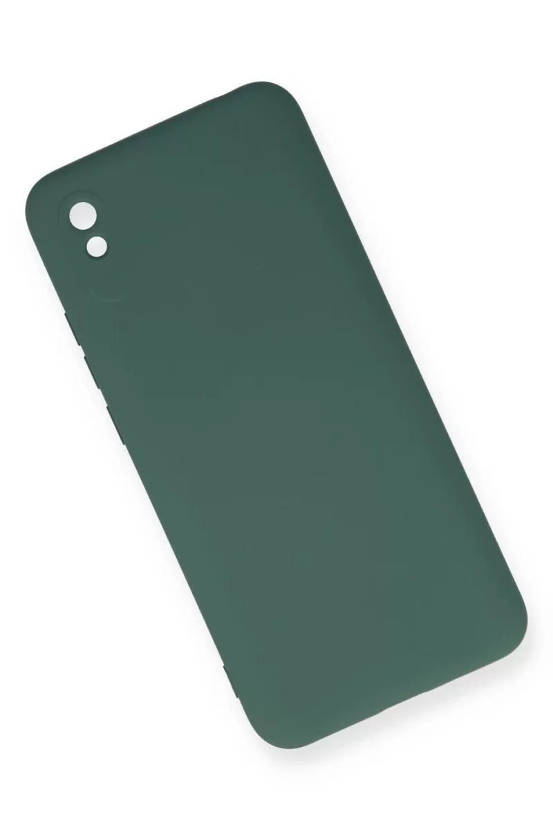 Newface Xiaomi Redmi 9A Kılıf Nano içi Kadife Silikon - Koyu Yeşil