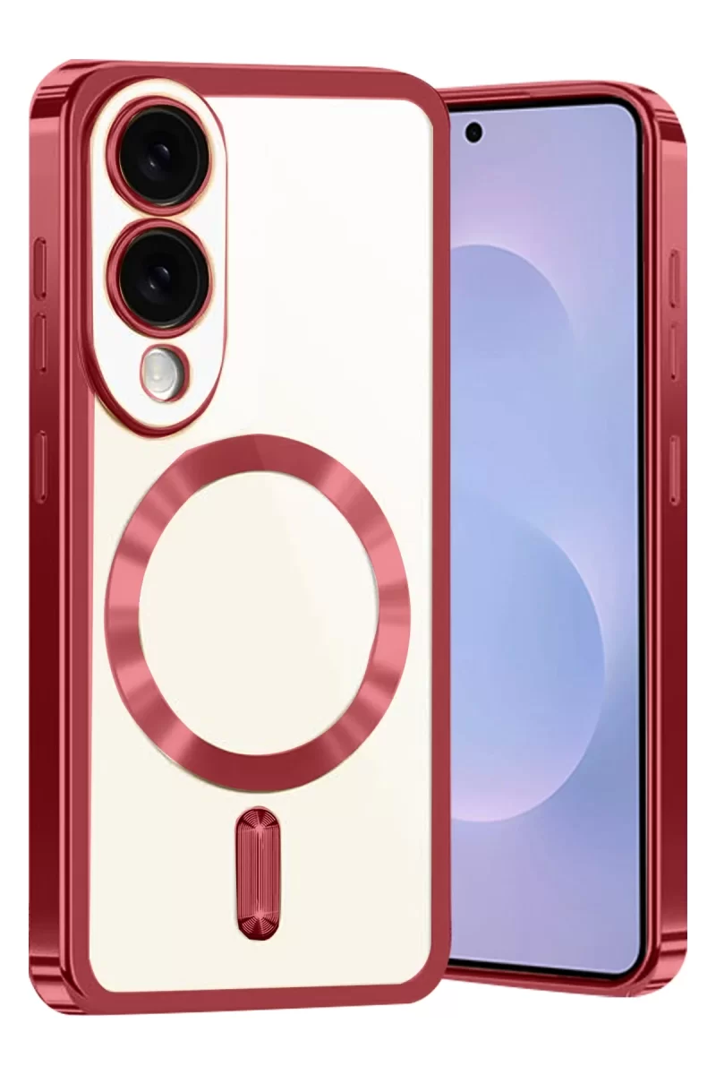 Newface Samsung Galaxy S25 Edge Kross Magneticsafe Kapak - Kırmızı