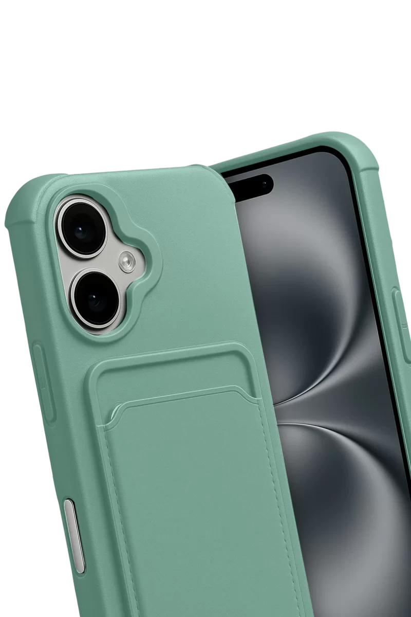 Newface Apple iPhone 17 Kelvin Kartvizitli Silikon - Açık Yeşil
