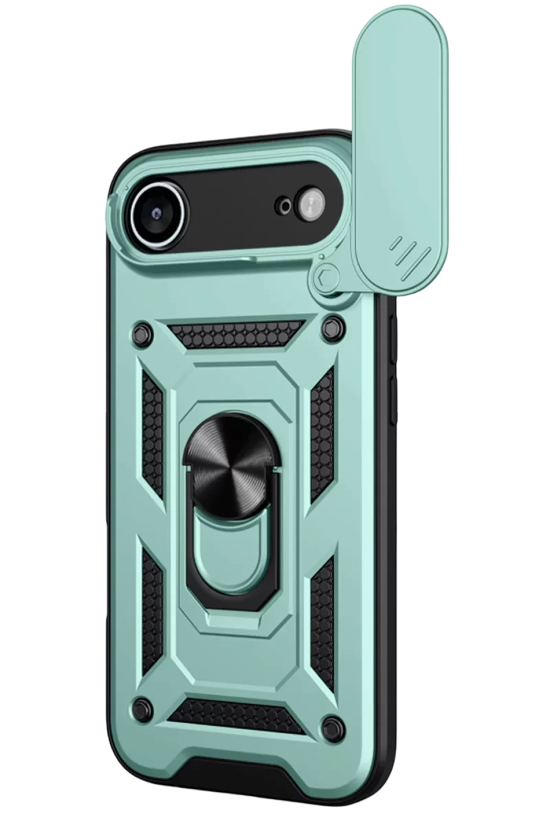 Newface Apple iPhone 17 Air Pars Lens Yüzüklü Silikon - Yeşil