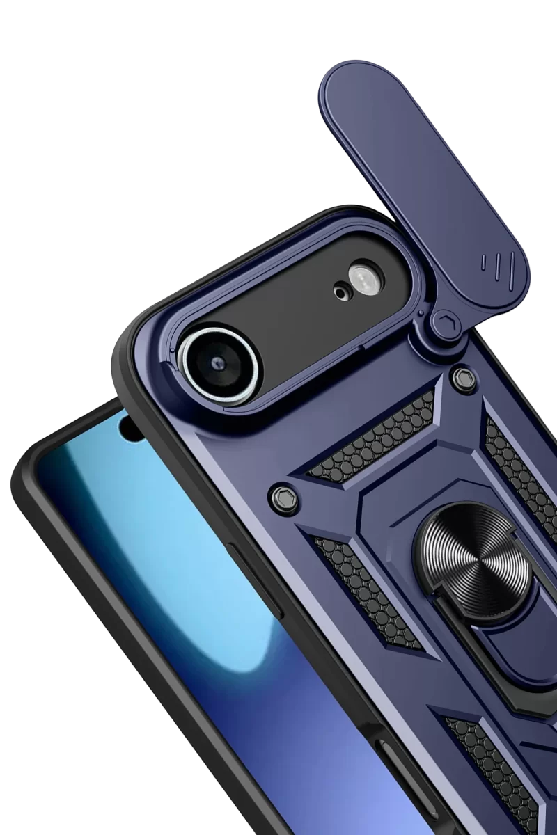 Newface Apple iPhone 17 Air Pars Lens Yüzüklü Silikon - Lacivert