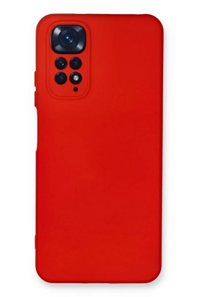 Newface Xiaomi Redmi Note 11 Kılıf Nano içi Kadife Silikon - Kırmızı