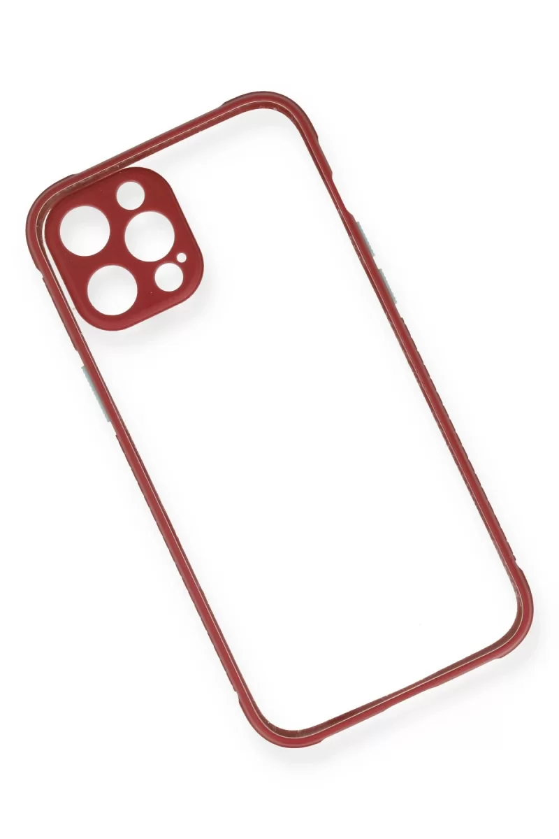 Newface Apple iPhone 12 Pro Kılıf Miami Şeffaf Silikon - Fuşya