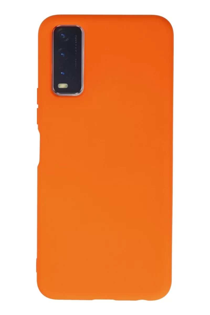 Newface Vivo Y11S Kılıf Nano içi Kadife Silikon - Turuncu