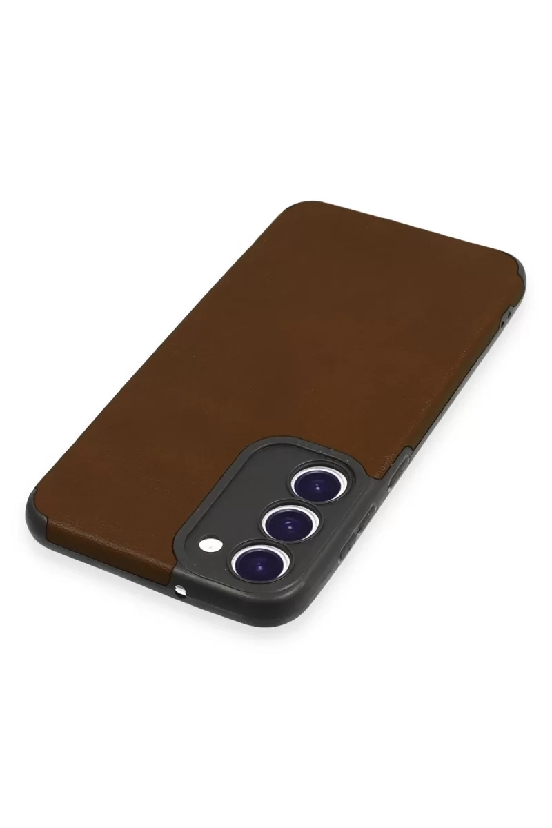Newface Samsung Galaxy S23 Plus Kılıf Loop Deri Silikon - Kahverengi