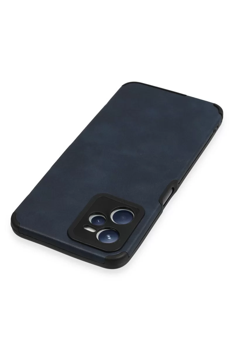 Newface Realme C35 Kılıf Loop Deri Silikon - Lacivert