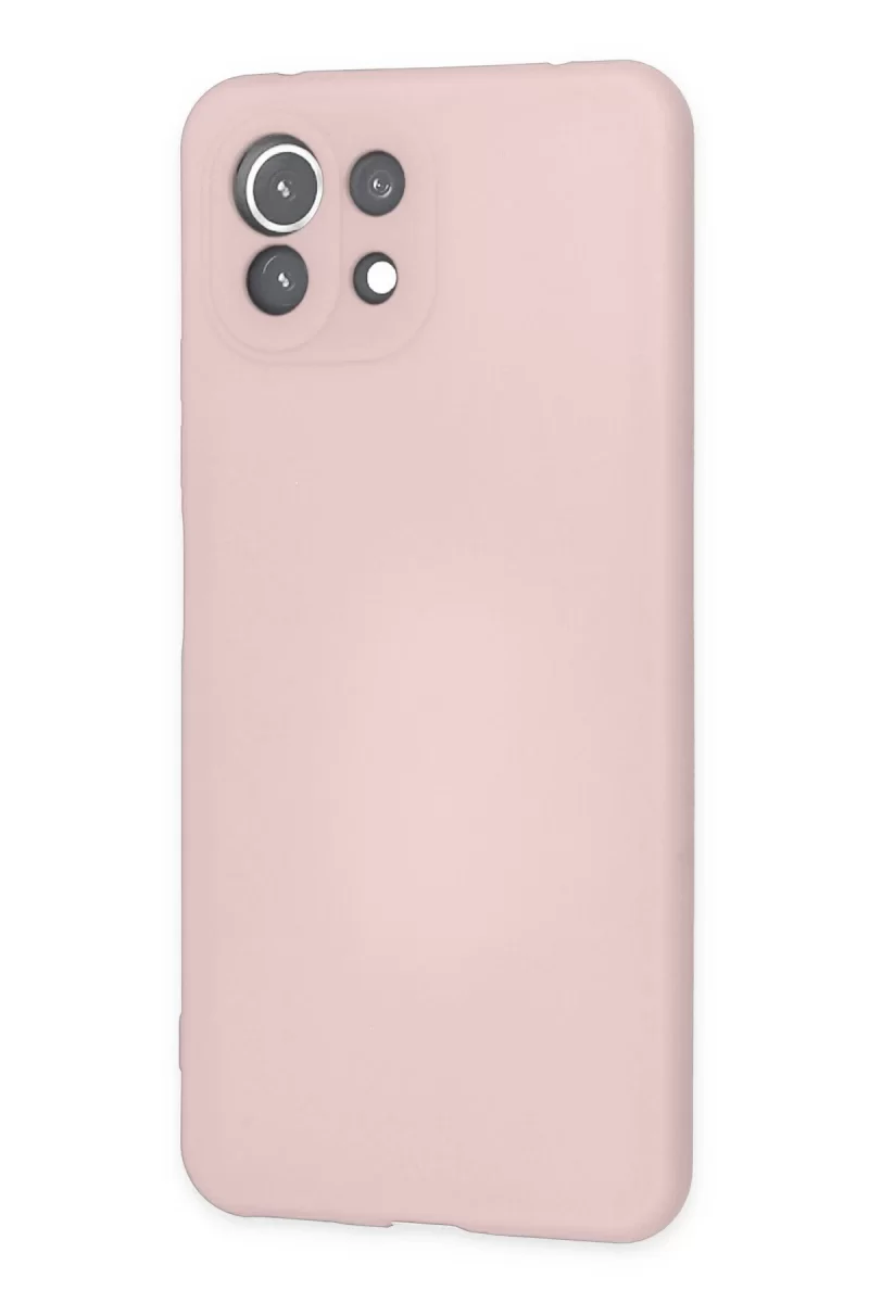Newface Xiaomi Mİ 11 Lite Kılıf Nano içi Kadife Silikon - Pudra