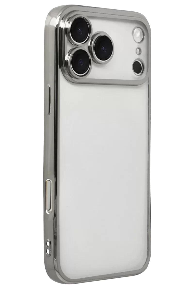 Newface Apple iPhone 17 Pro Max Razer Lensli Silikon - Gümüş