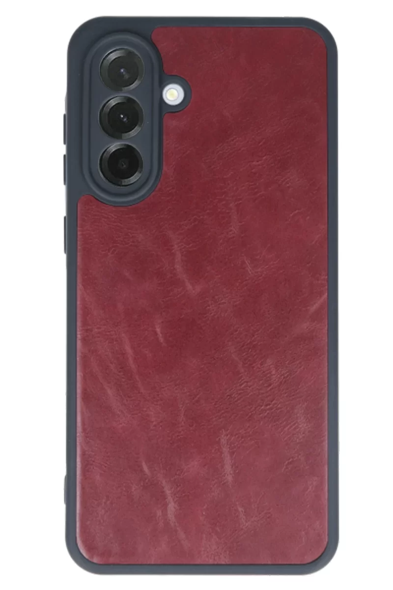 Newface Samsung Galaxy A35 5G Kılıf Aras Deri Kapak - Bordo