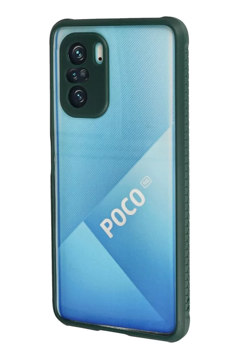 Newface Xiaomi Poco F3 Kılıf Miami Şeffaf Silikon - Koyu Yeşil
