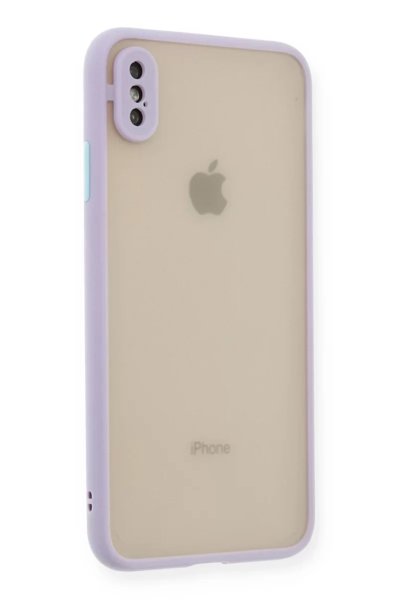 Newface Apple iPhone XS Max Kılıf Montreal Silikon Kapak - Mor