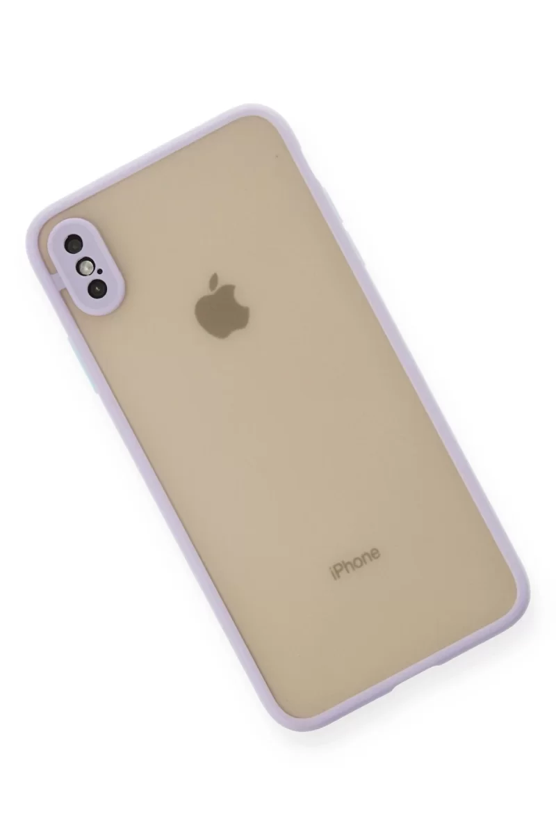 Newface Apple iPhone XS Max Kılıf Montreal Silikon Kapak - Mor