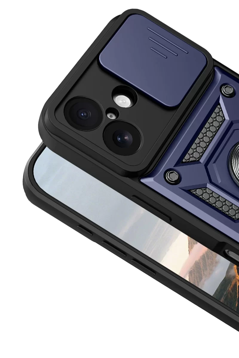 Newface Apple iPhone 17 Pars Lens Yüzüklü Silikon - Lacivert