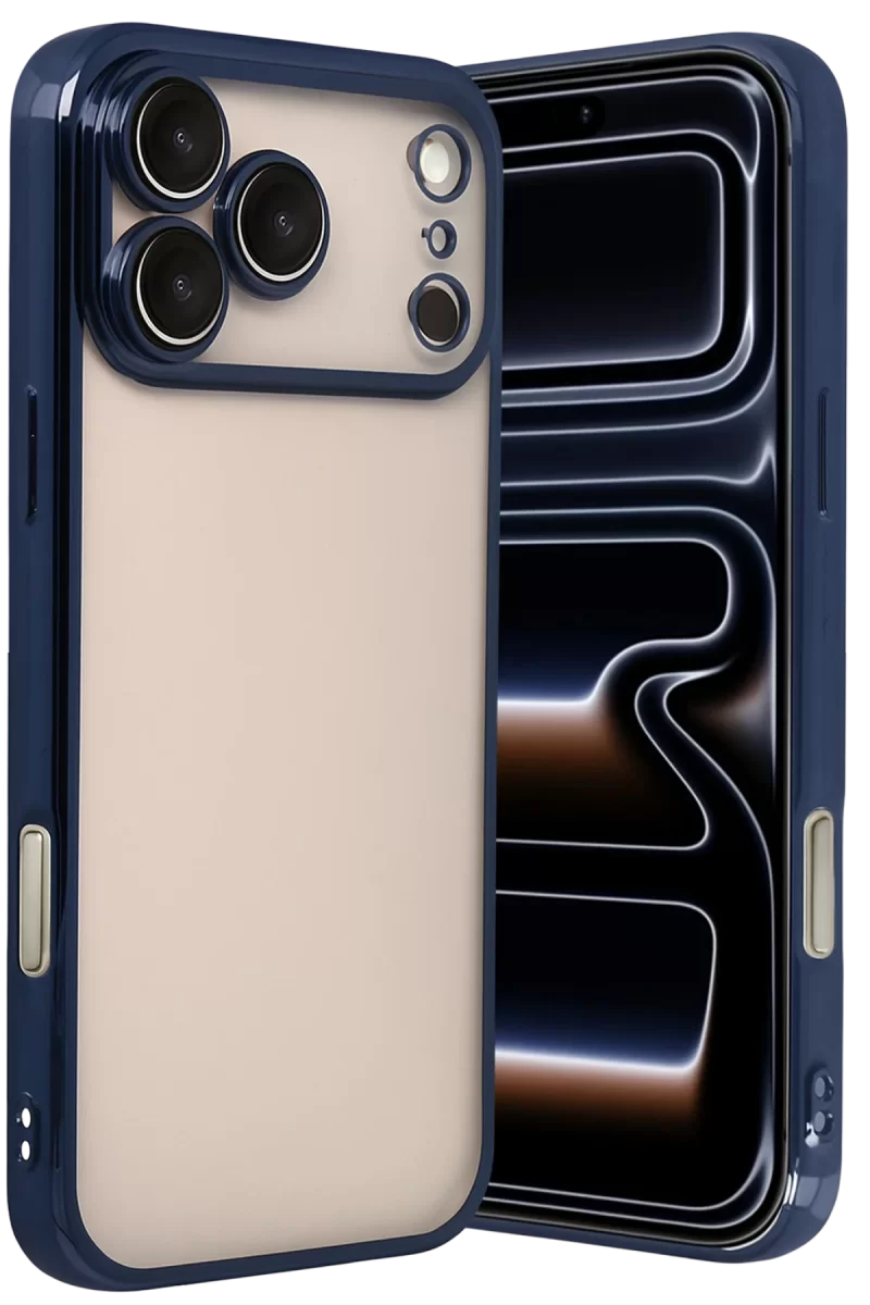 Newface Apple iPhone 17 Pro Max Razer Lensli Silikon - Lacivert