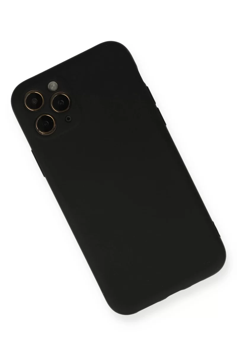 Newface Apple iPhone 11 Pro Kılıf Nano içi Kadife Silikon - Siyah