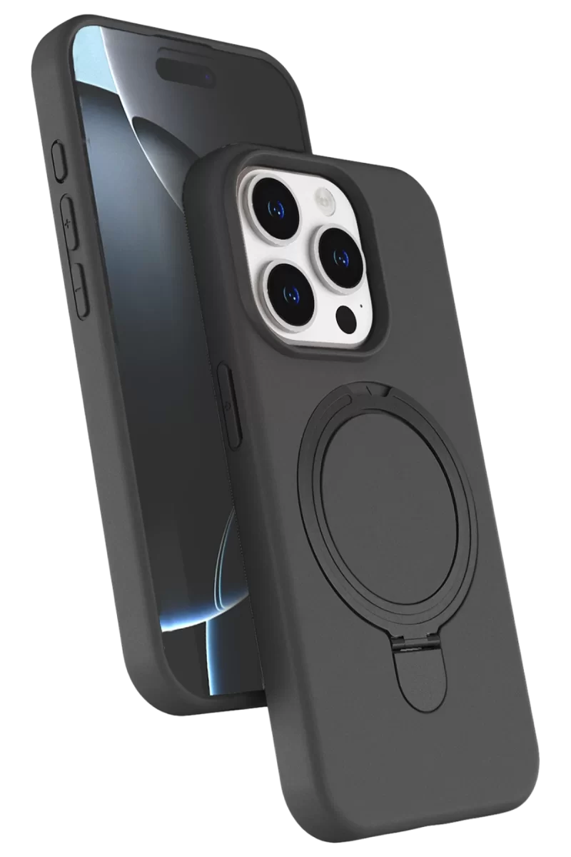 Newface Apple iPhone 15 Pro Max Regal Magsafe Standlı Kapak - Titan Gri