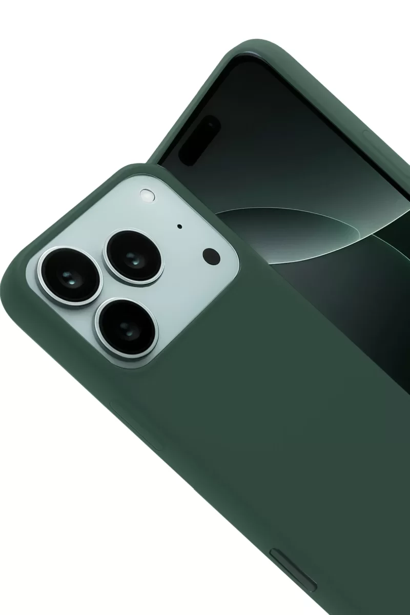 Newface Apple iPhone 17 Pro Nano içi Kadife Silikon - Koyu Yeşil