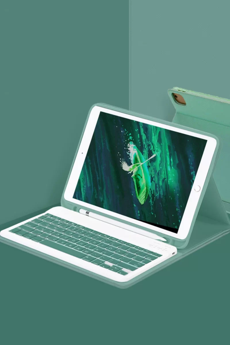 Newface Apple iPad Pro 11 (2024) Kılıf KC01 Smart Klavyeli Tablet Kılıfı - Koyu Yeşil