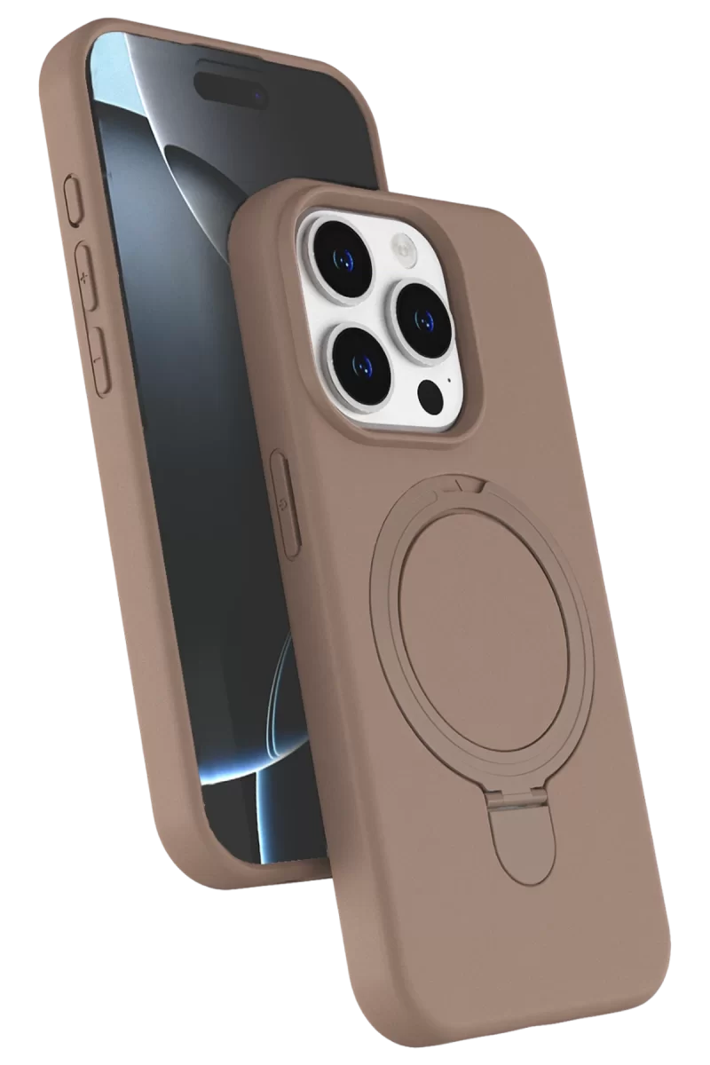 Newface Apple iPhone 14 Pro Max Regal Magsafe Standlı Kapak - Çöl Titanyum