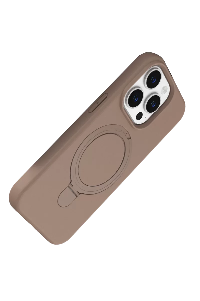 Newface Apple iPhone 14 Pro Max Regal Magsafe Standlı Kapak - Çöl Titanyum