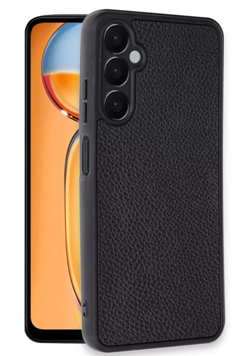 Newface Samsung Galaxy A36 Kılıf Aras Deri Kapak - Siyah