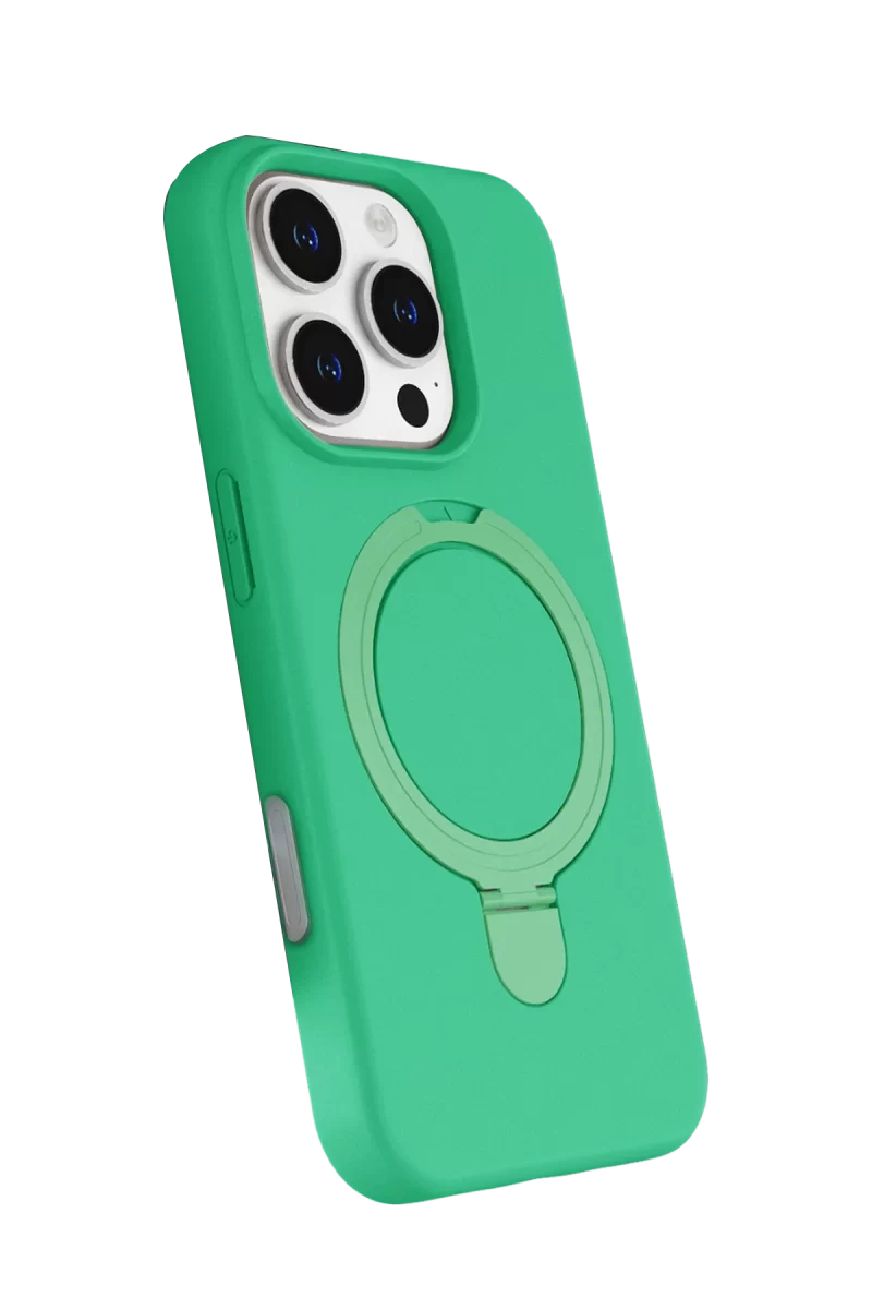 Newface Apple iPhone 16 Pro Regal Magsafe Standlı Kapak - Yeşil