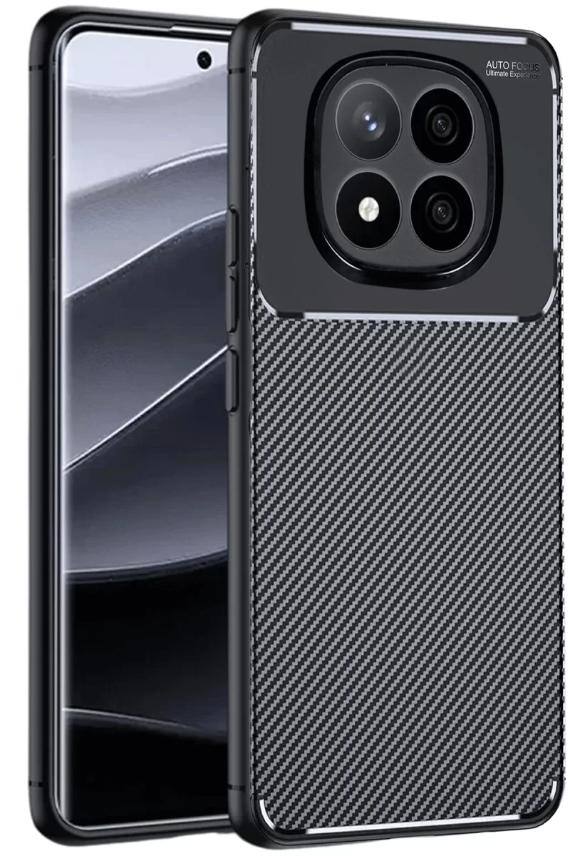Newface Xiaomi Redmi Note 14 Pro 5G Kılıf Auto Focus Karbon Kapak - Siyah