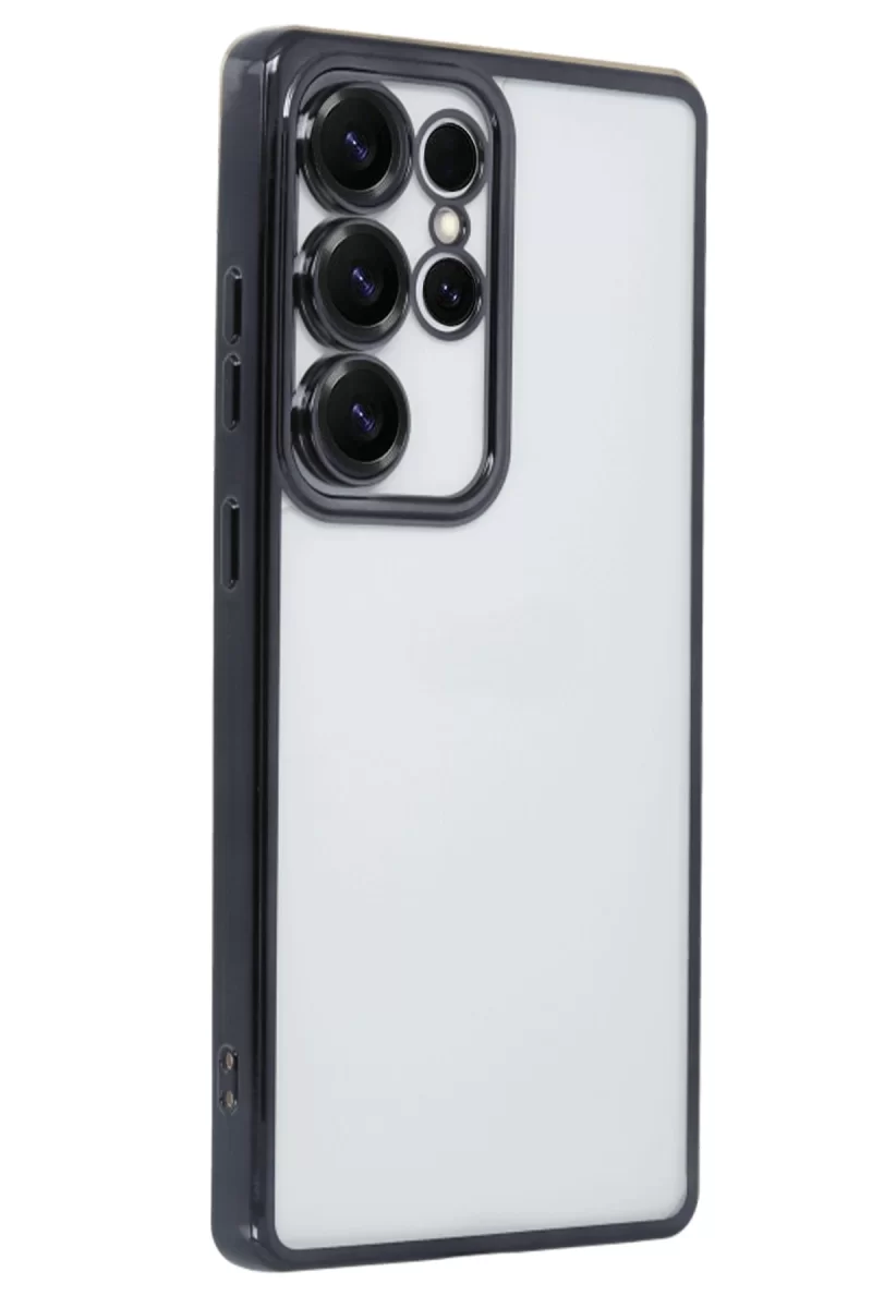 Newface Samsung Galaxy S25 Ultra Kılıf Razer Lensli Silikon - Siyah