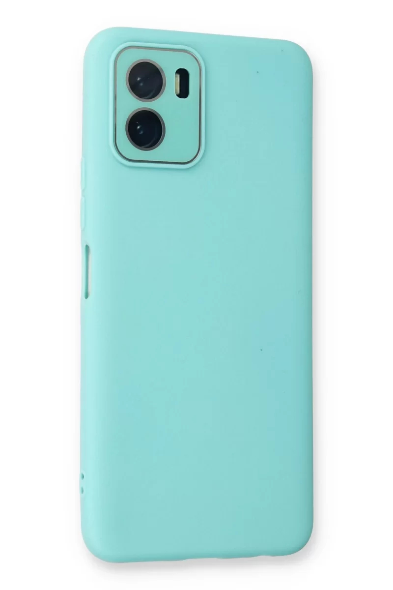 Newface Vivo Y15S Kılıf Lansman Glass Kapak - Turkuaz