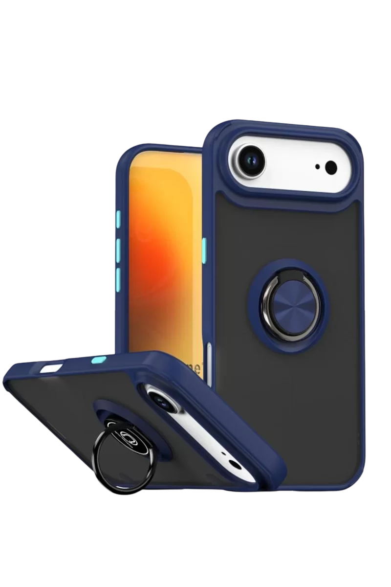 Newface Apple iPhone 17 Air Montreal Yüzüklü Silikon Kapak - Lacivert