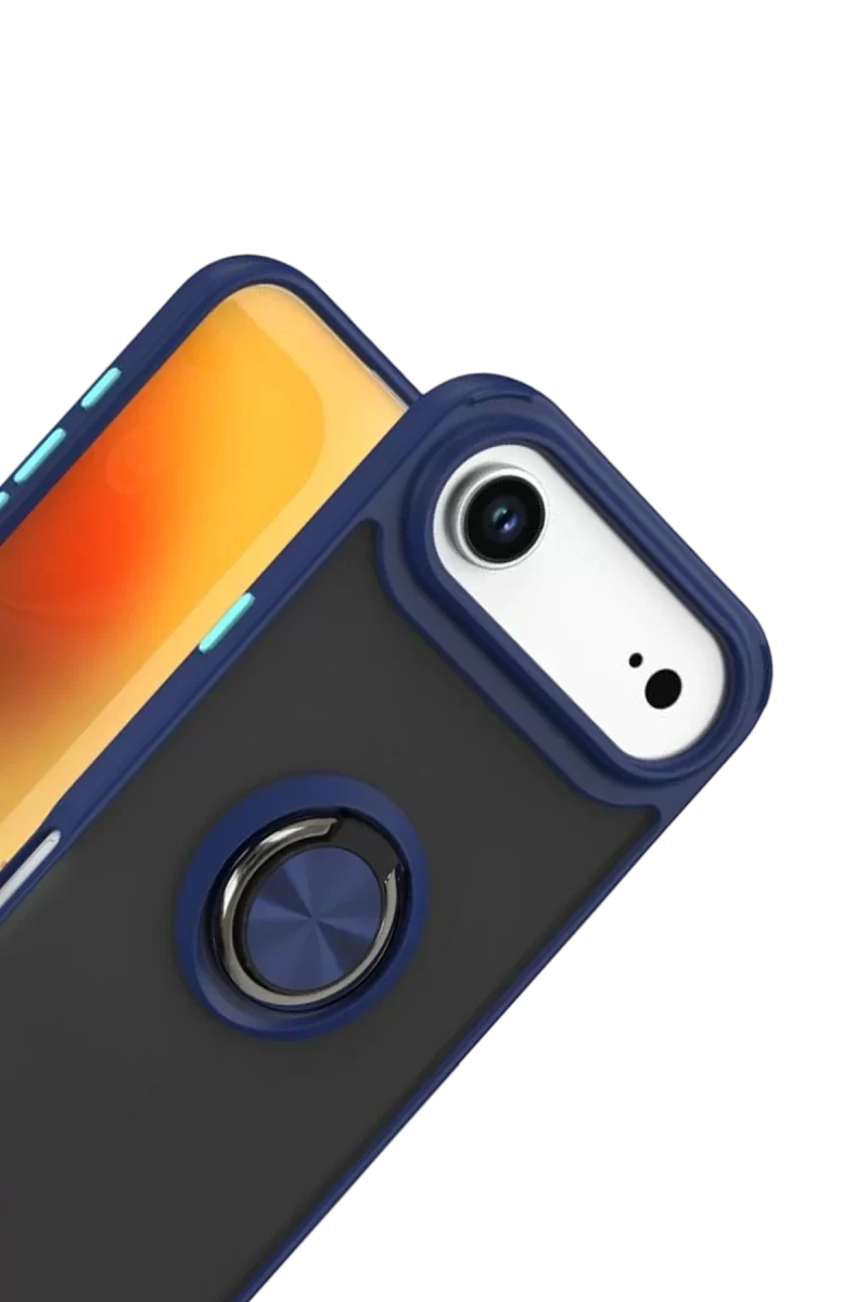 Newface Apple iPhone 17 Air Montreal Yüzüklü Silikon Kapak - Lacivert