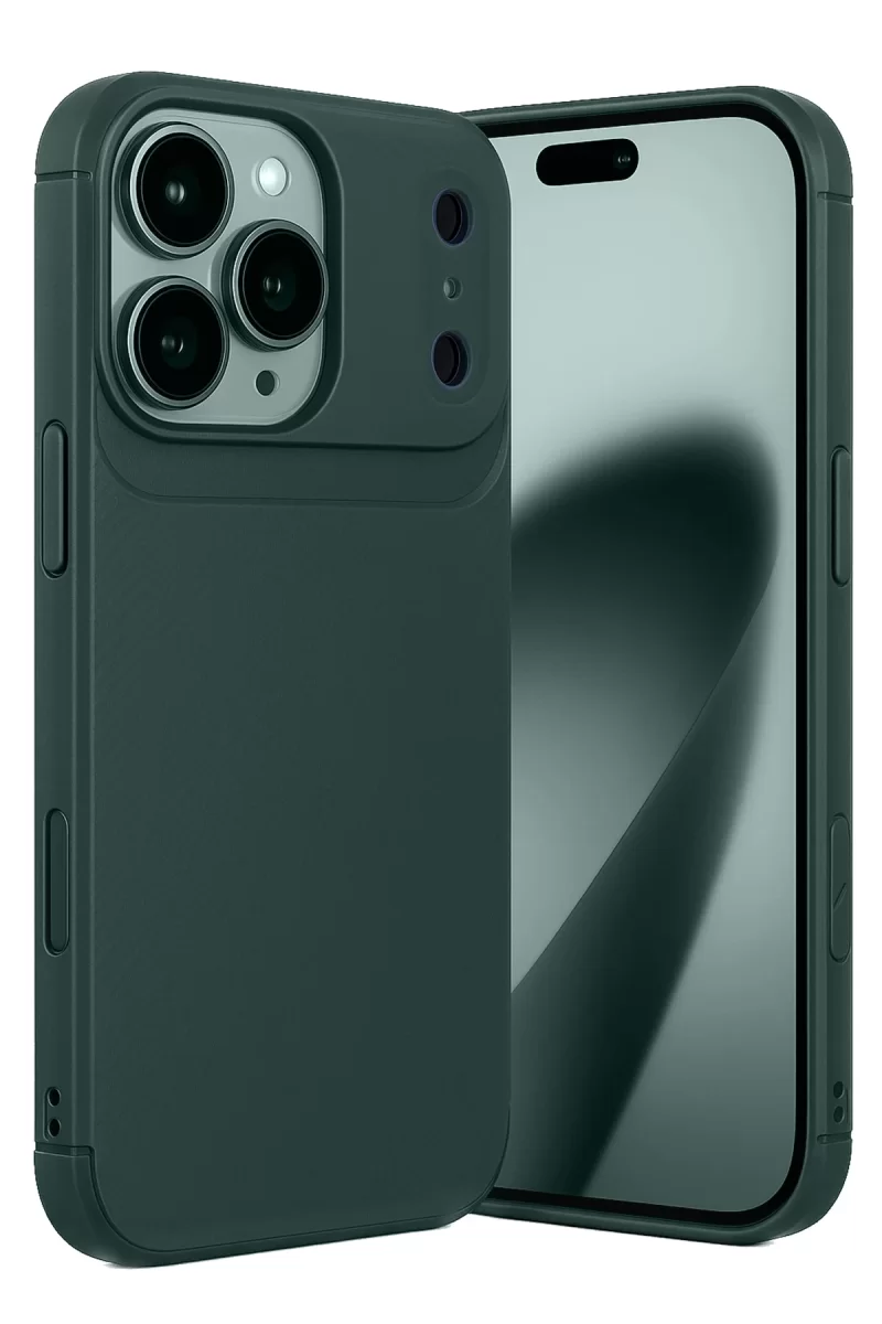 Newface Apple iPhone 17 Pro Auto Focus Karbon Kapak - Koyu Yeşil