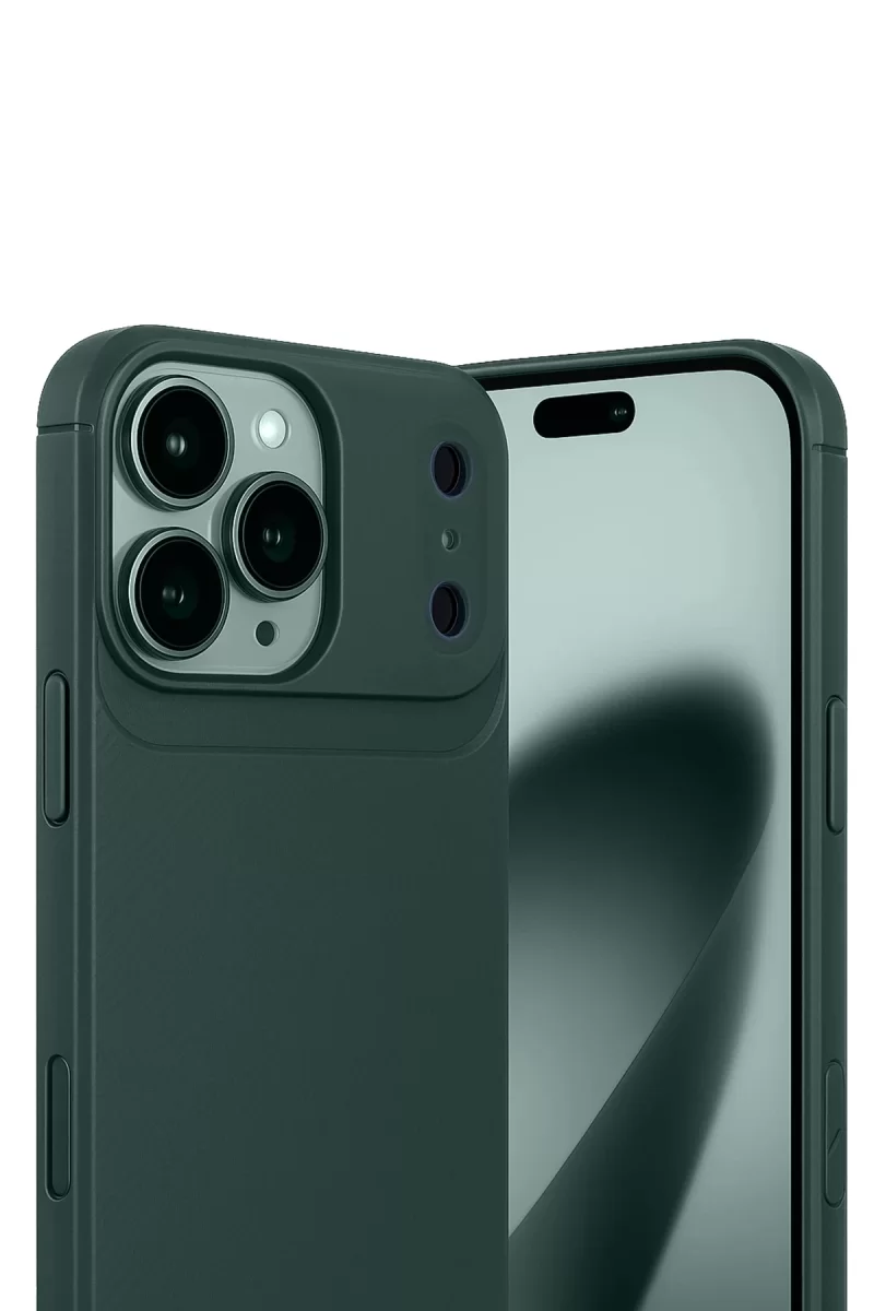 Newface Apple iPhone 17 Pro Auto Focus Karbon Kapak - Koyu Yeşil