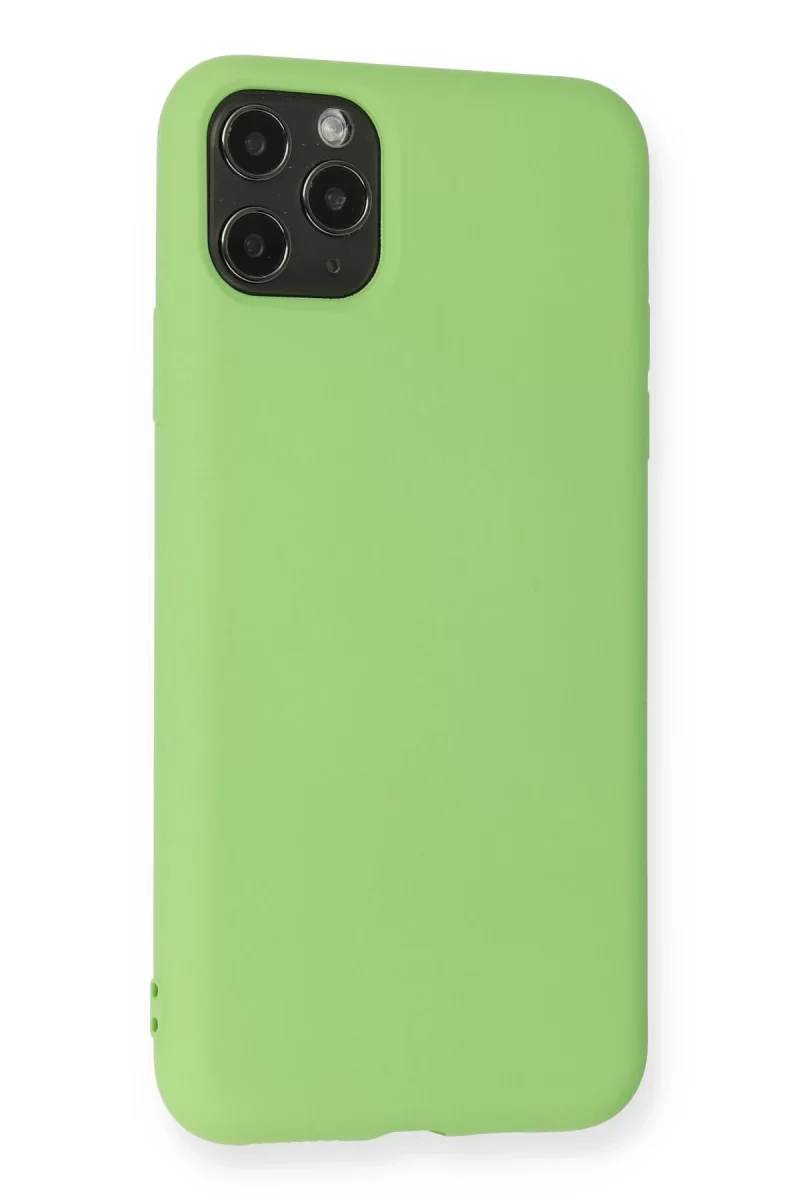 Newface Apple iPhone 11 Pro Max Kılıf Nano içi Kadife Silikon - Yeşil