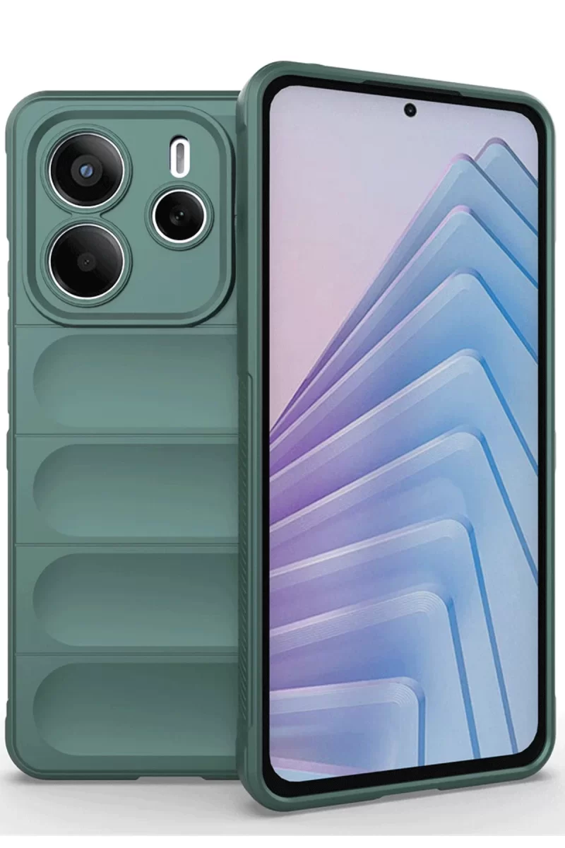 Newface Xiaomi Redmi Note 14 4G Kılıf Optimum Silikon - Koyu Yeşil