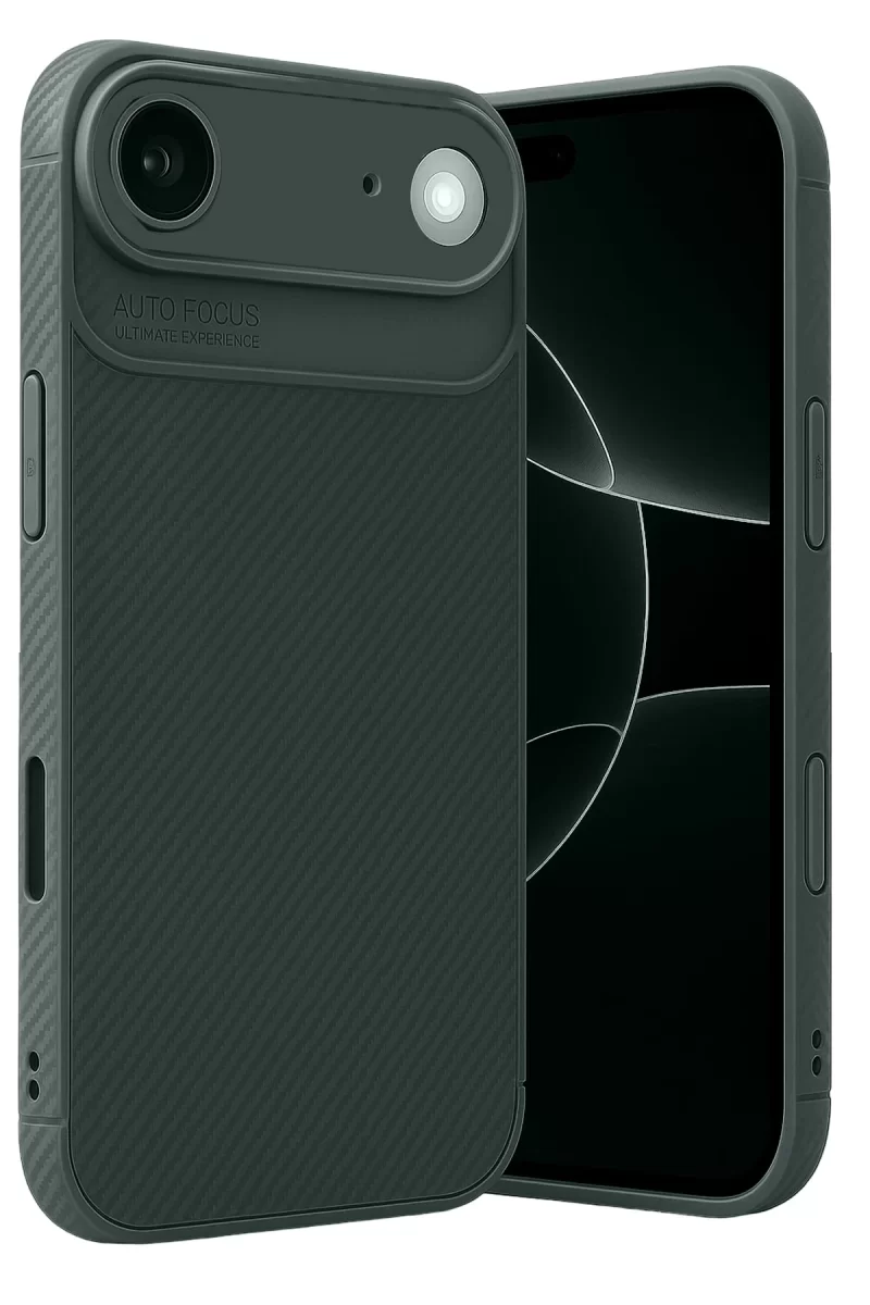Newface Apple iPhone 17 Air Auto Focus Karbon Kapak - Koyu Yeşil
