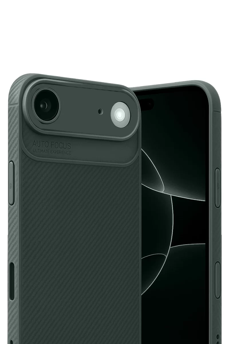 Newface Apple iPhone 17 Air Auto Focus Karbon Kapak - Koyu Yeşil