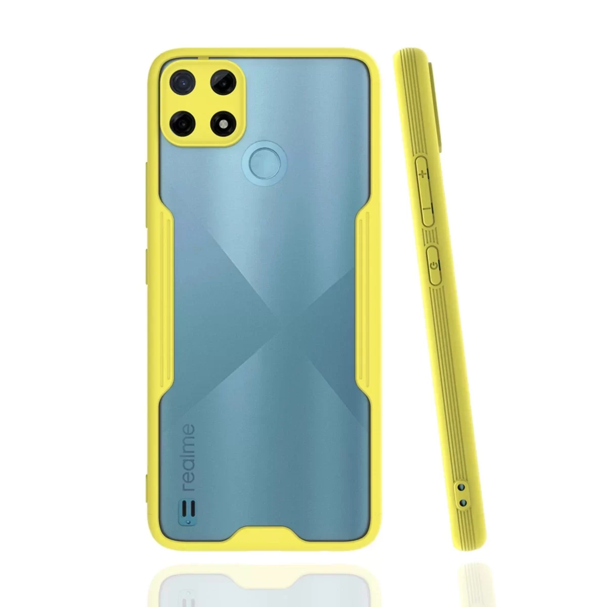 Newface Realme C25Y Kılıf Platin Silikon - Sarı
