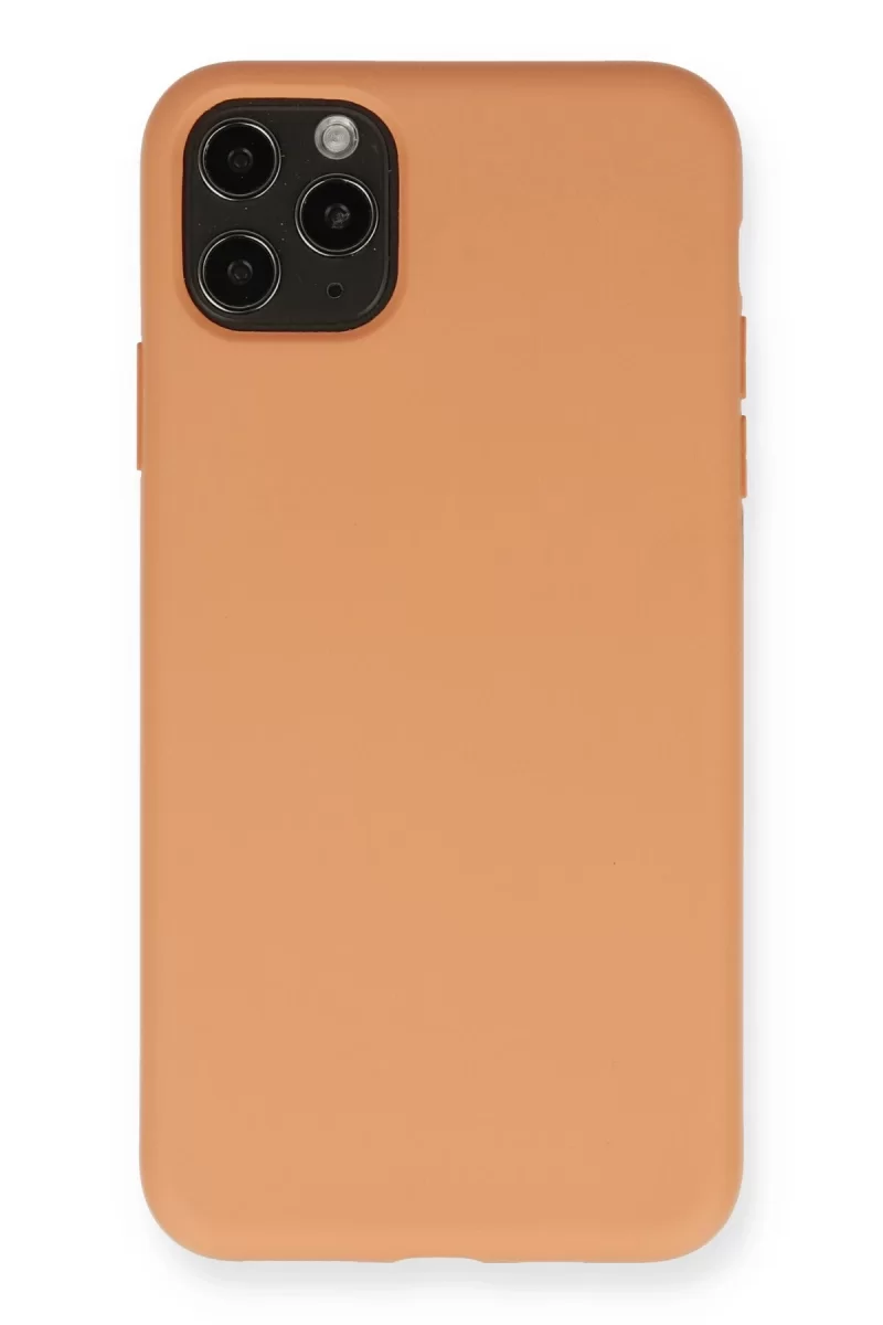 Newface Apple iPhone 11 Pro Max Kılıf Nano içi Kadife Silikon - Mat Turuncu