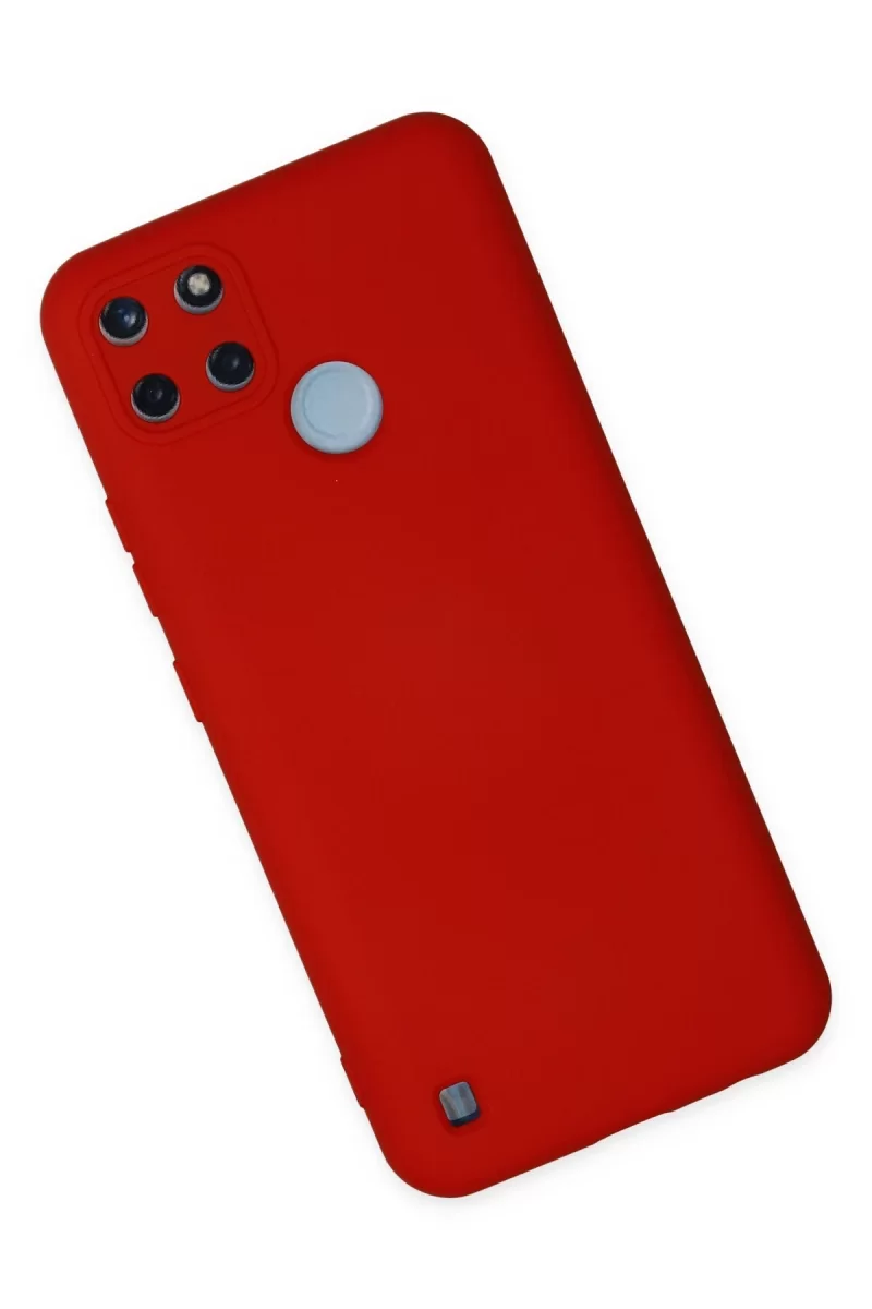 Newface Realme C25Y Kılıf Nano içi Kadife Silikon - Kırmızı