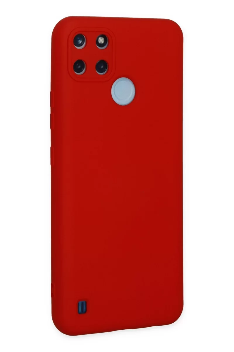 Newface Realme C25Y Kılıf Nano içi Kadife Silikon - Kırmızı