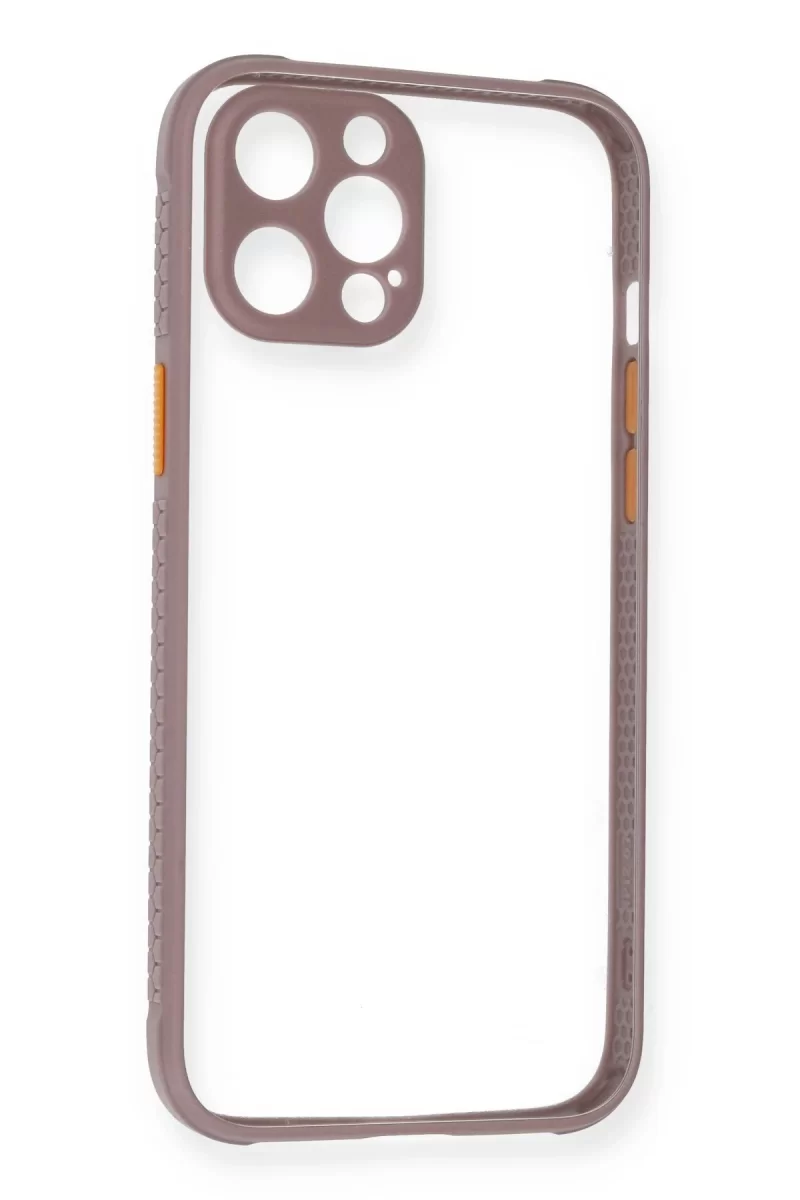 Newface Apple iPhone 12 Pro Max Kılıf Miami Şeffaf Silikon - Açık Mor