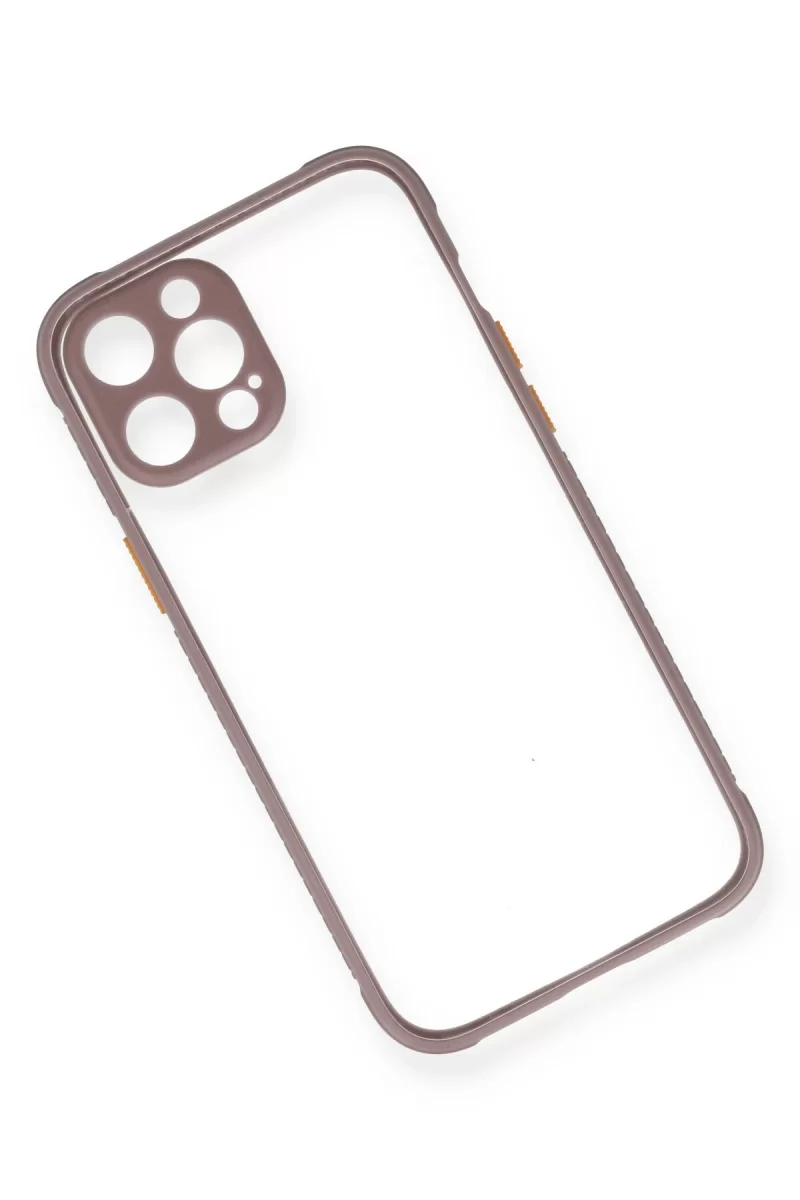 Newface Apple iPhone 12 Pro Max Kılıf Miami Şeffaf Silikon - Açık Mor