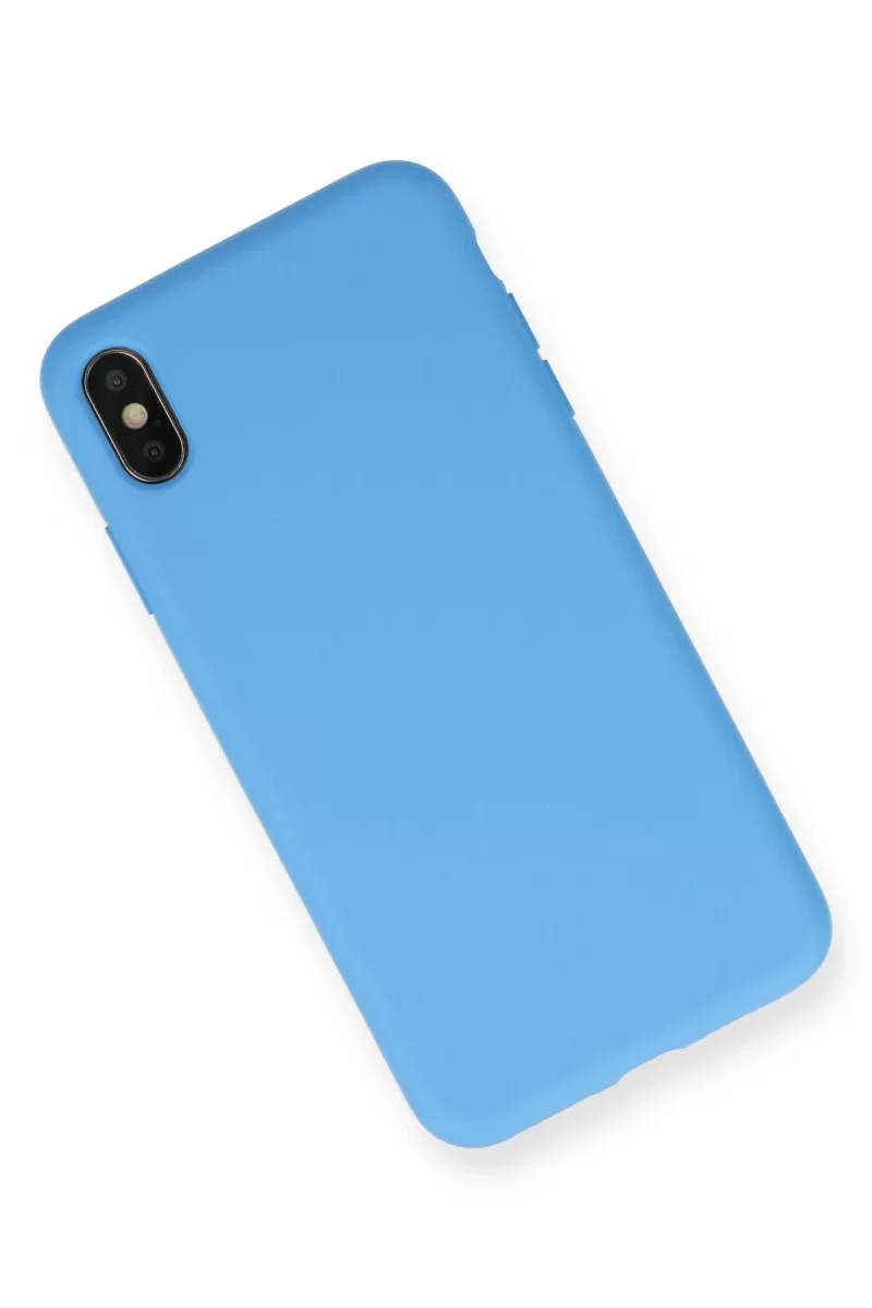 Newface Apple iPhone XS Max Kılıf Nano içi Kadife Silikon - Mavi