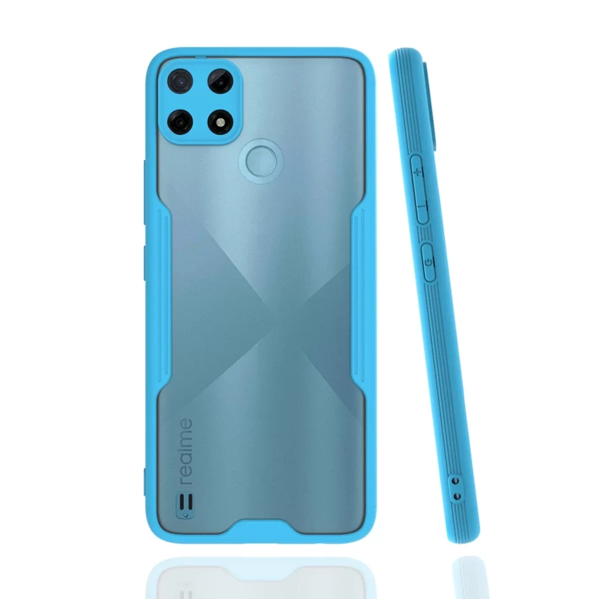 Newface Realme C25Y Kılıf Platin Silikon - Mavi