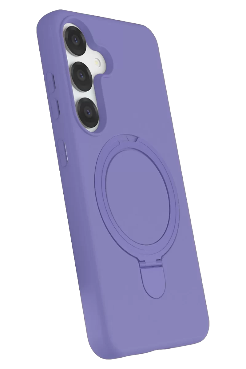Newface Samsung Galaxy S25 Regal Magsafe Standlı Kapak - Lila