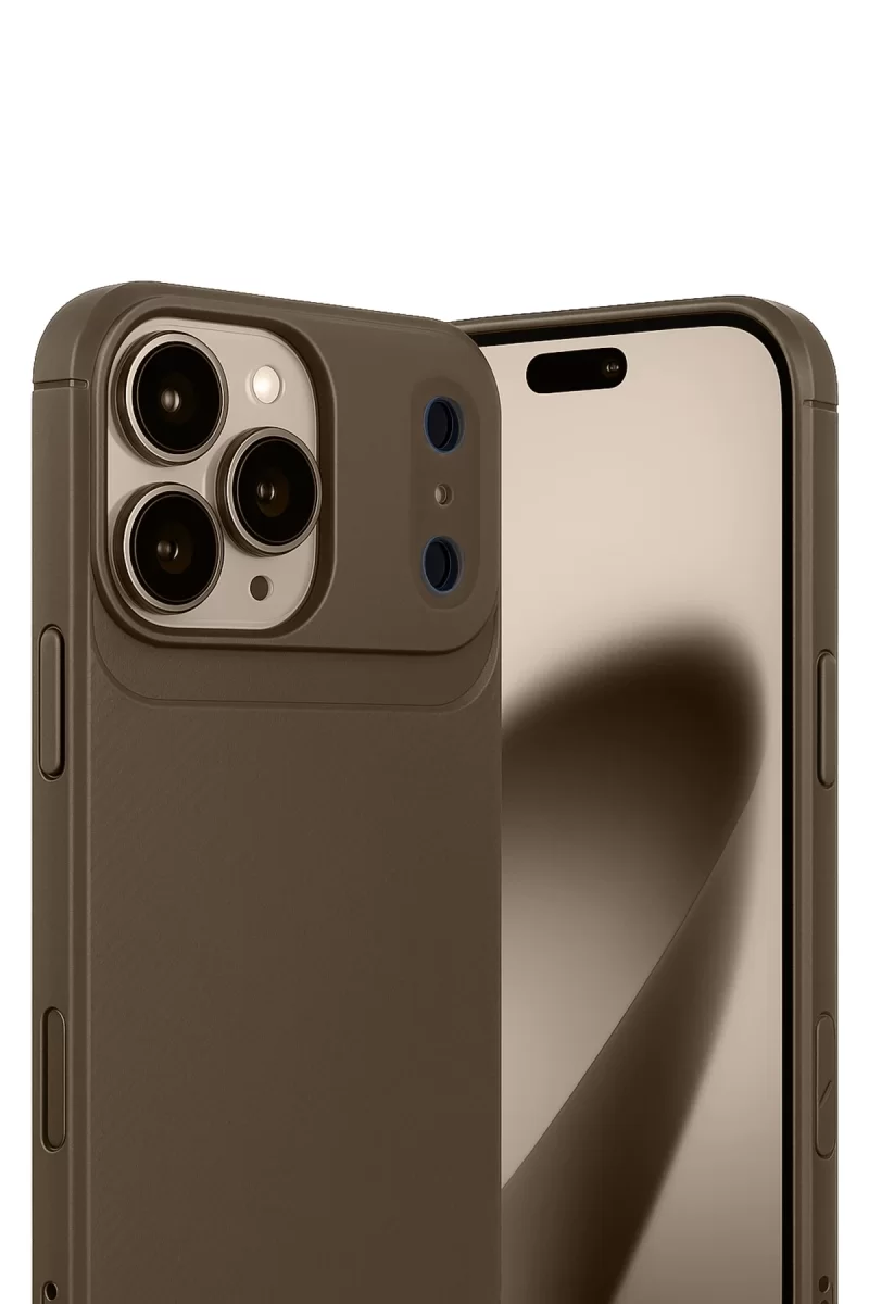 Newface Apple iPhone 17 Pro Max Auto Focus Karbon Kapak - Kahverengi